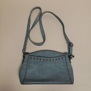 Sam & Hadley Blue  Studded Vegan Leather Crossbody Purse Bag Western